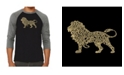 LA Pop Art Lion Men's Raglan Word Art T-shirt
